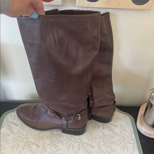 Frye Dark Brown Leather Knee-High Boots